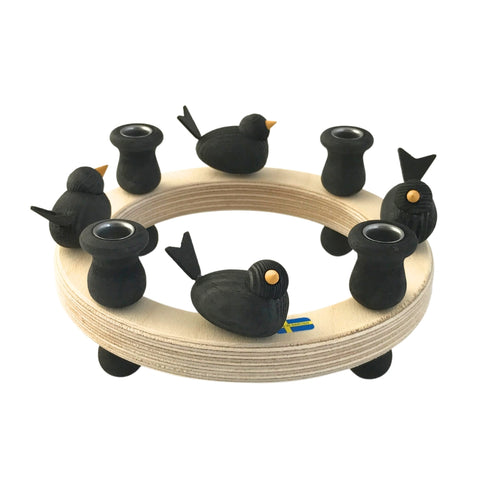 Candle Wreath Medium Black/4 Bird small Black