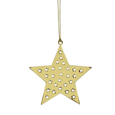Shiny Hanging Decor Star Gold
