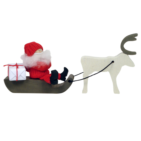 Santa on Sleigh with reindeer