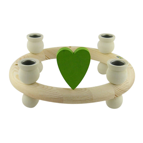 Heart for candle wreath Green