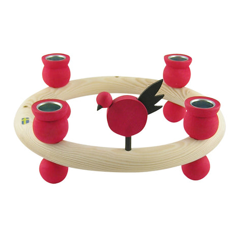 Bird flat for candle wreath Red/Black