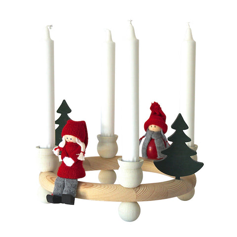 Candle wreath Large White/2 X-mas trees Green/1 Santa Ingrid/1 Sitting Girl