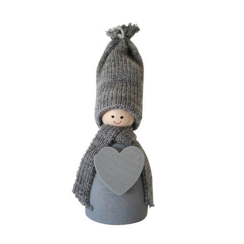 Santa with Heart Grey