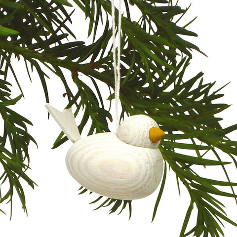 Bird hanging white