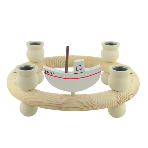 Fishing boat for candle wreath
