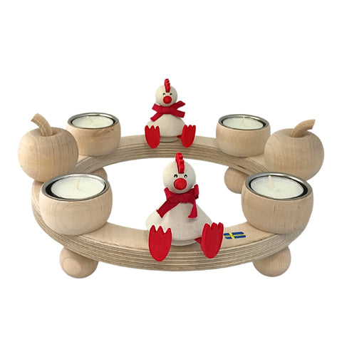 Candle wreath Tea Light/2 Chicken Assar Red/2 Apple Natural