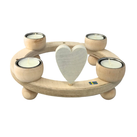 Heart for candle wreath White