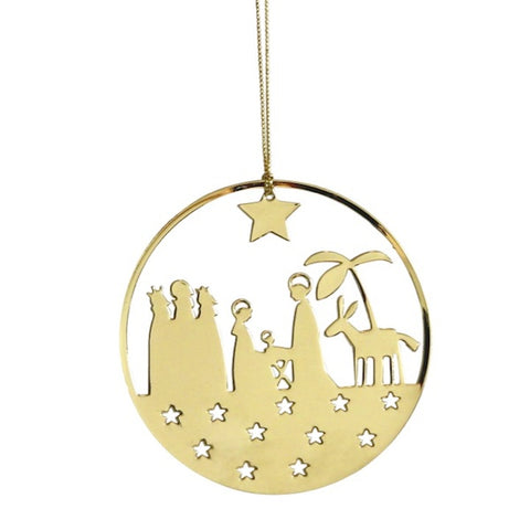 Shiny Hanging Decor Nativity Gold