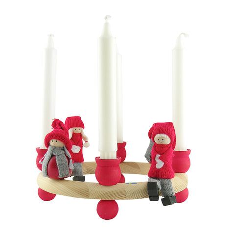 Candle wreath Large Red/1 Santa Ingrid/1 Santa Johan/1 Sitting Boy/1 Sitting Girl