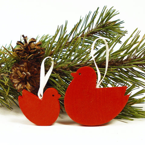 Bird hanging decor flat Red