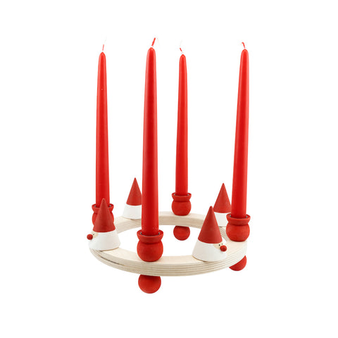 Candle wreath Large Red/4 Santa Paul