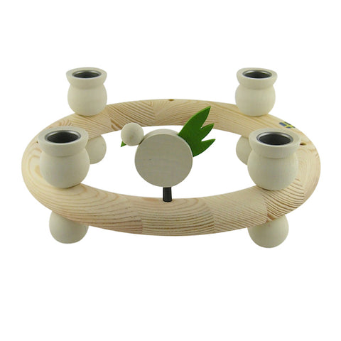 Bird flat for candle wreath White/Green
