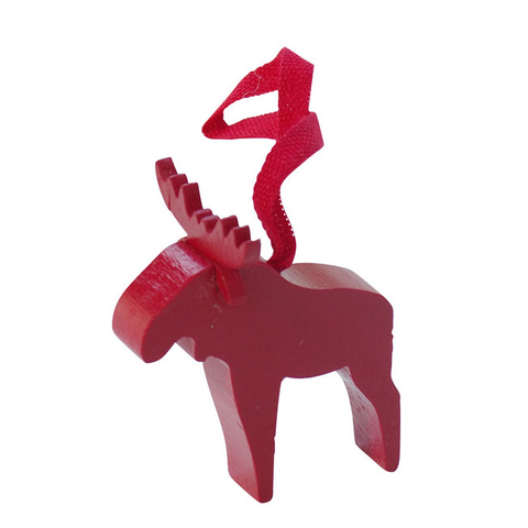 Moose hanging decor Red lacquer