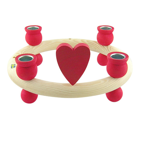 Heart for candle wreath Red