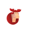 Magnet Moose head Red